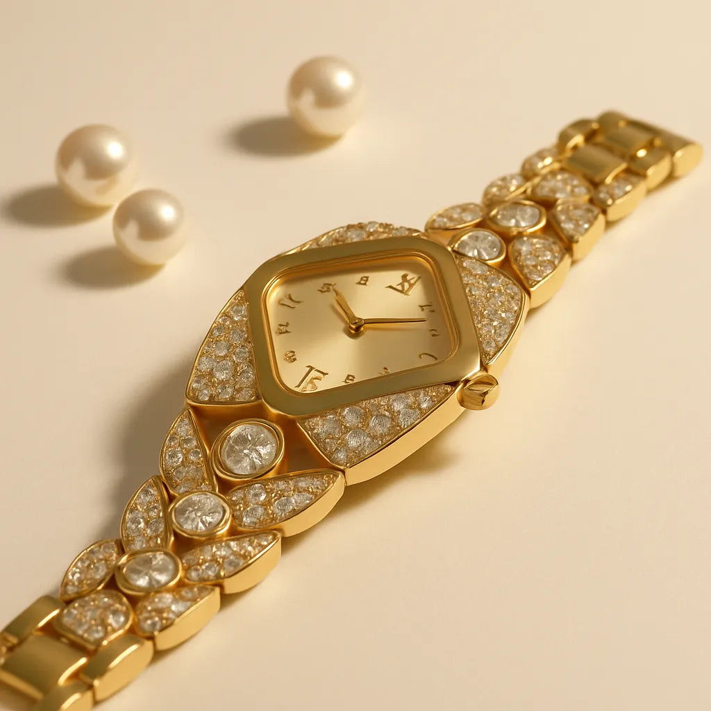 Crystelle™ Reloj de cuarzo Vintage + Caja