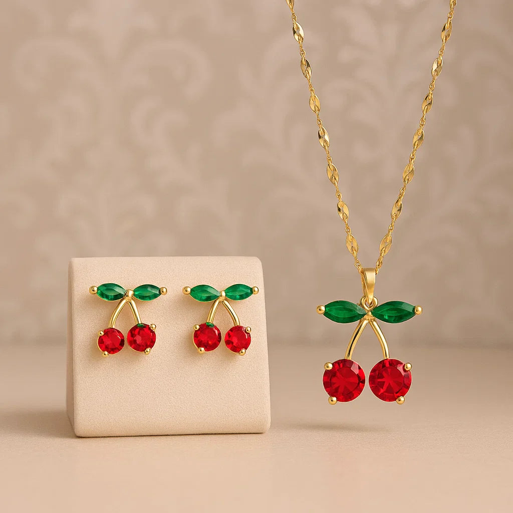 Cherry Elegance™ SET Collar+ Aretes