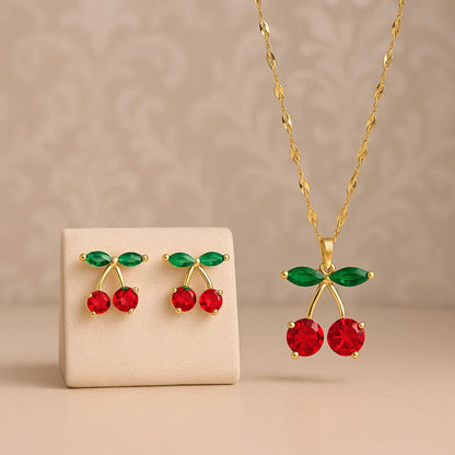 Cherry Elegance™ SET Collar+ Aretes