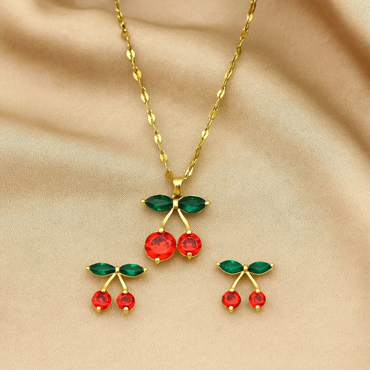 Cherry Elegance™ SET Collar+ Aretes