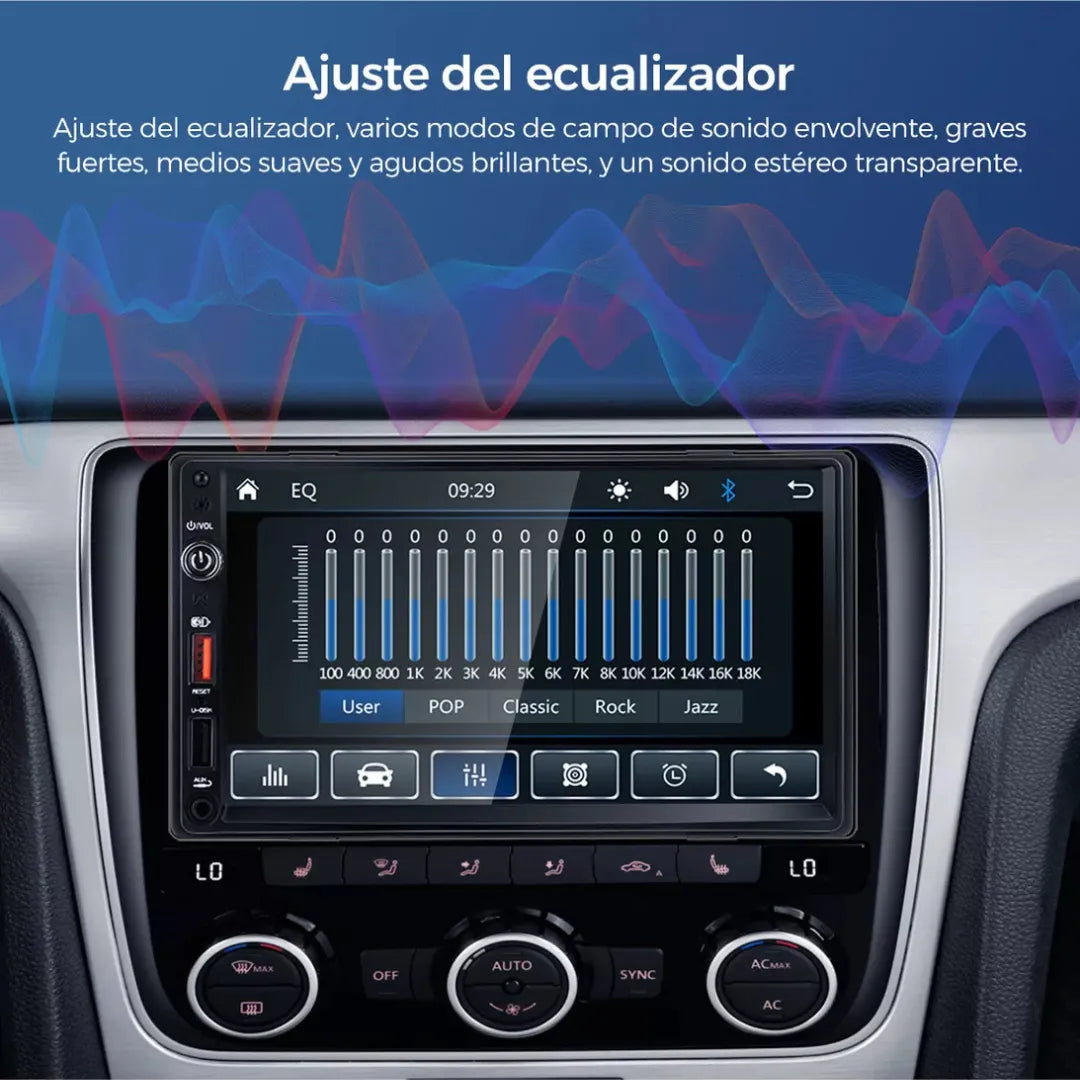 Autoestéreo Radio con Pantalla Bluetooth