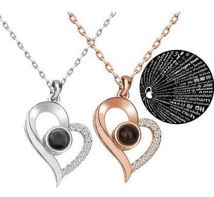 Collar Te amo en 100 idiomas Corazon CON CAJA Corazon
