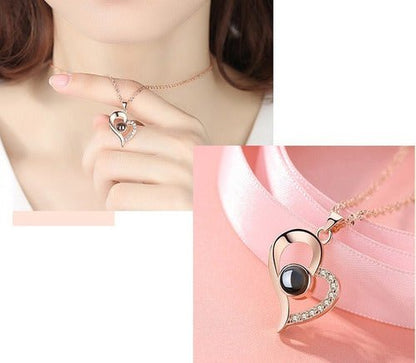 Collar Te amo en 100 idiomas Corazon CON CAJA Corazon